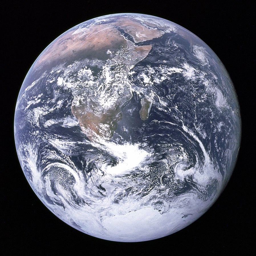 A Photograph of earth, taken from space.