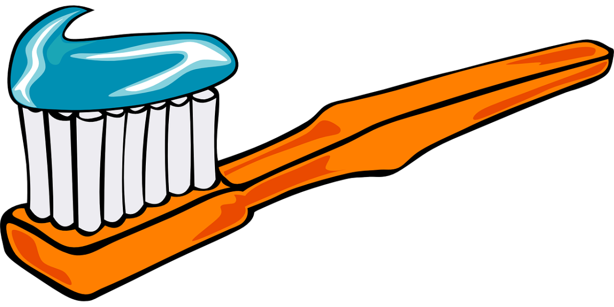 clipart showing toothbrush and toothpaste