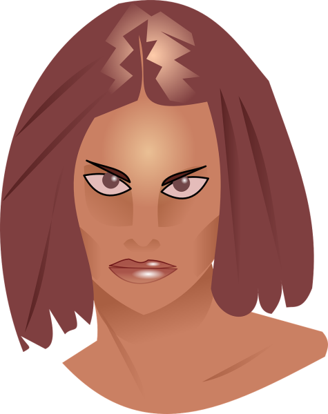 clipart of an angry woman