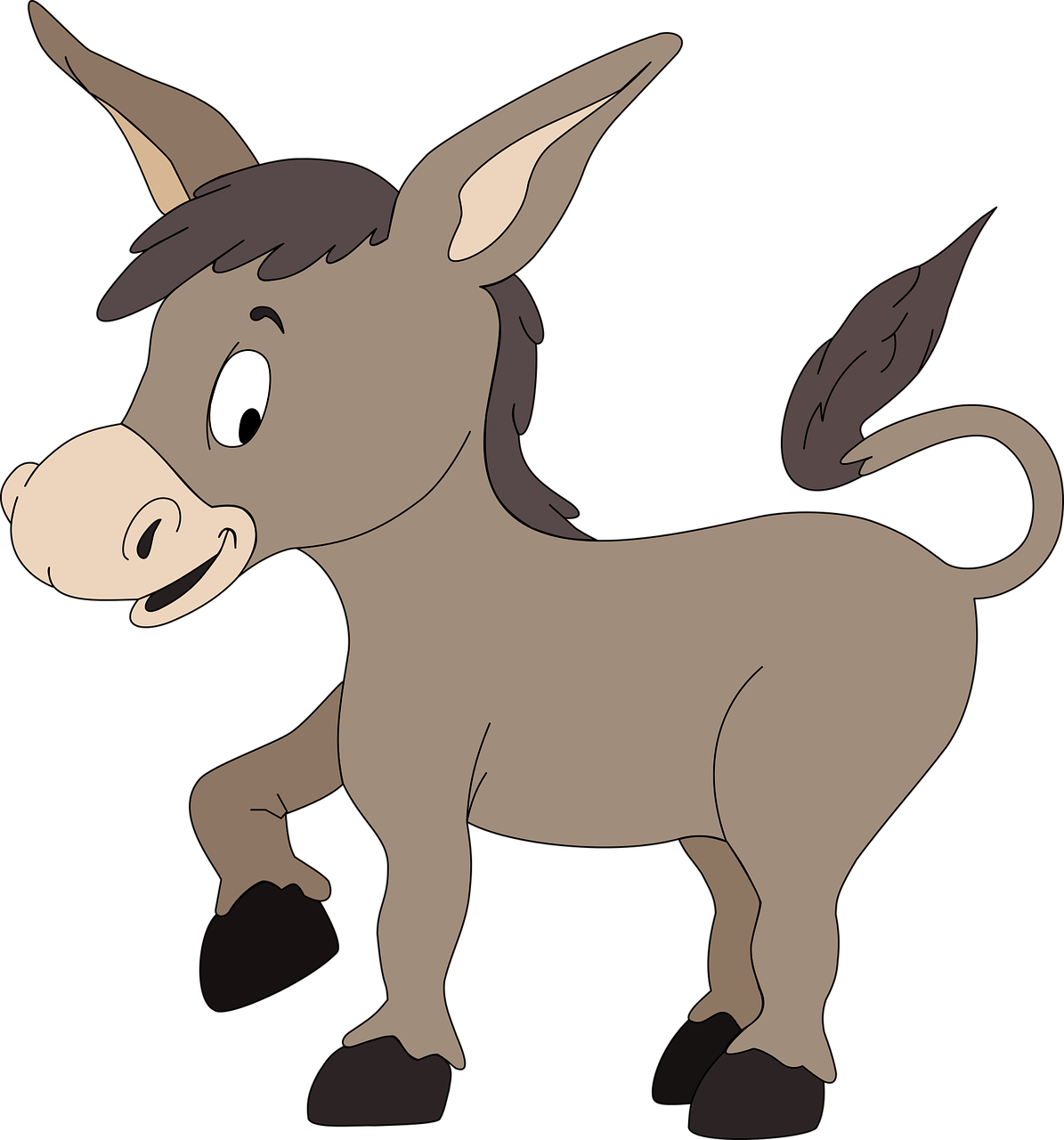 Clipart image of a donkey.
