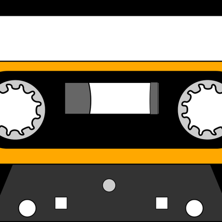 Clipart image of an old-fashioned cassette