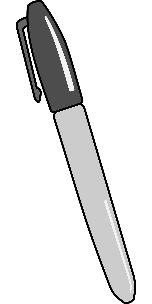 clipart image of a black marker pen