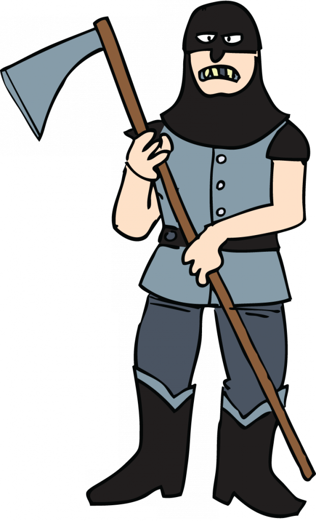 Clipart of an executioner brandishing an axe.