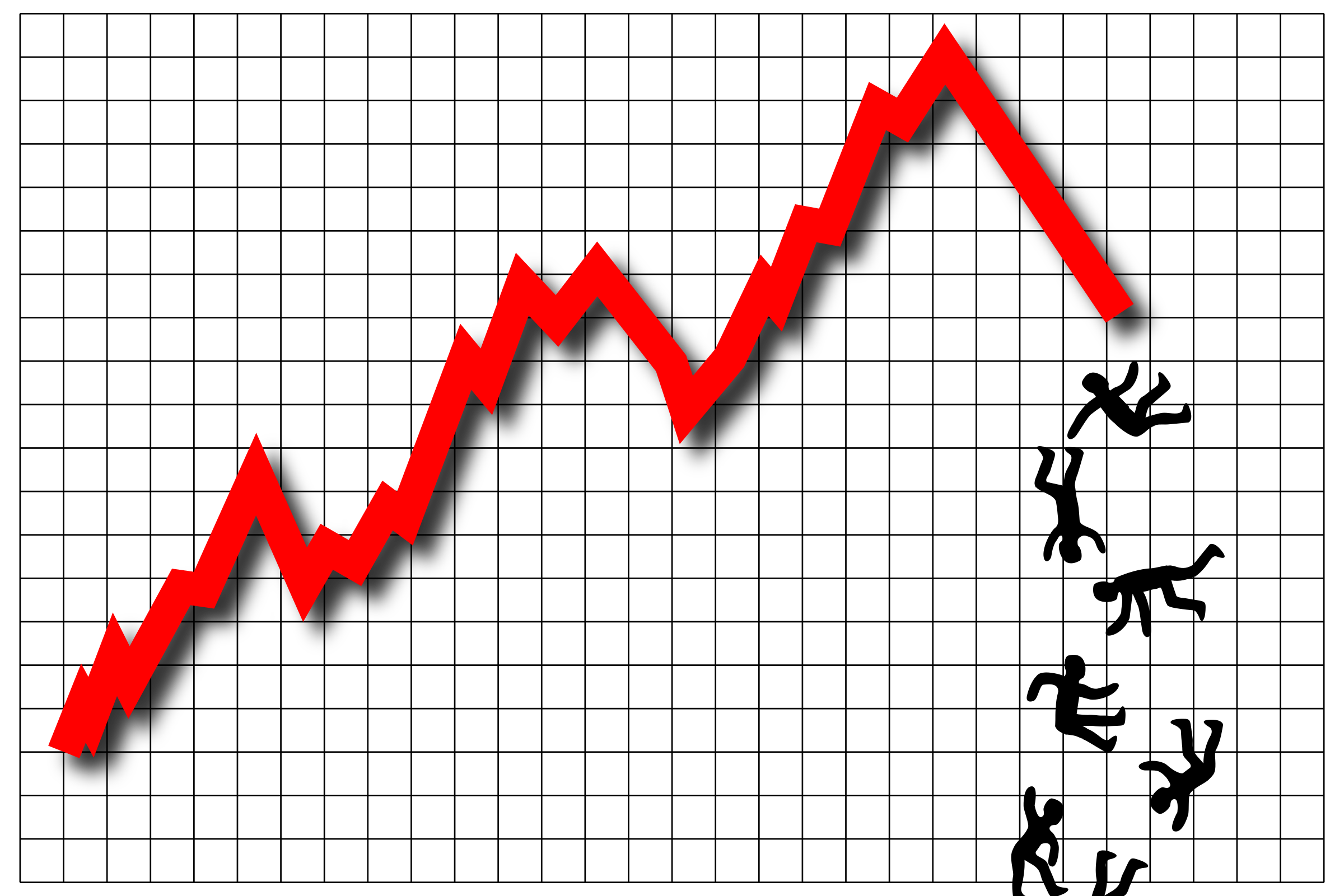 Clipart image of a falling stock market.